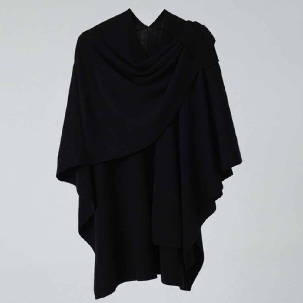 Lightweight Draped Microfiber Shawl Coat