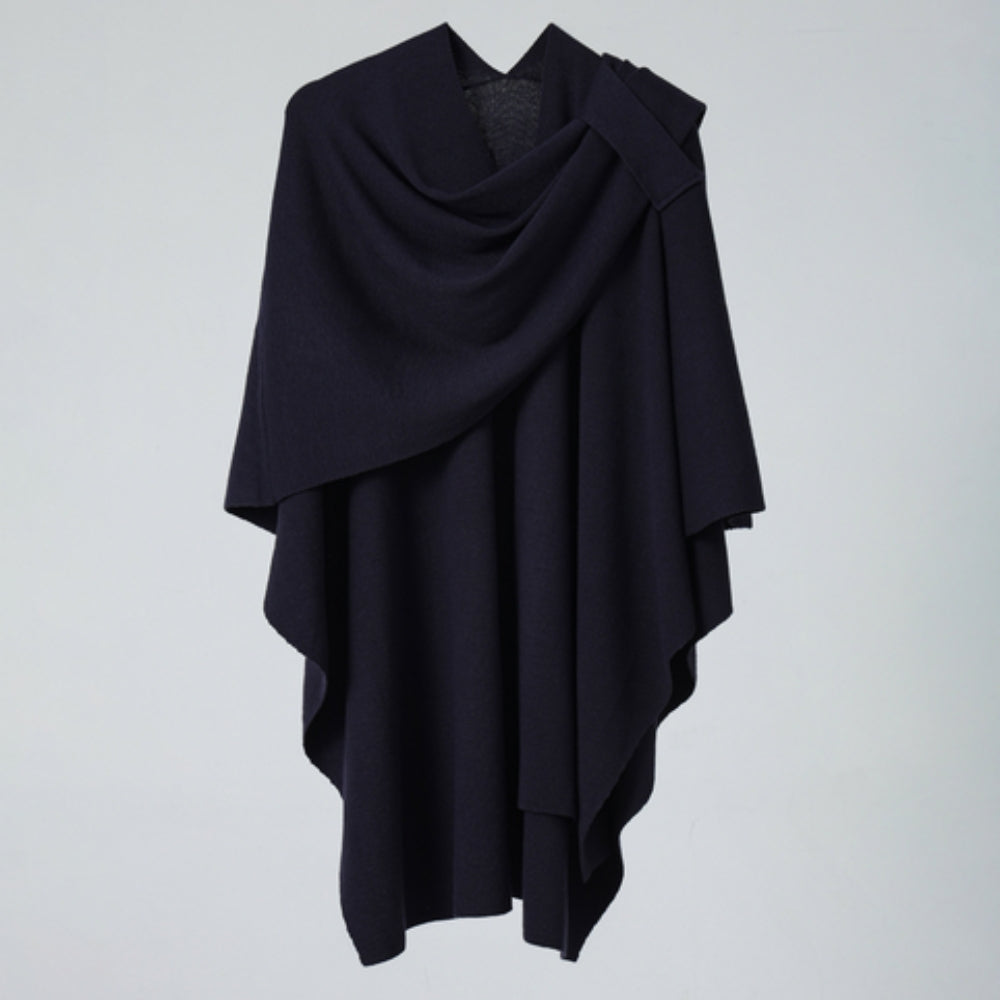 Lightweight Draped Microfiber Shawl Coat