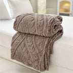 Lightweight Microfiber Jacquard Fleece Blanket (Machine Washable)