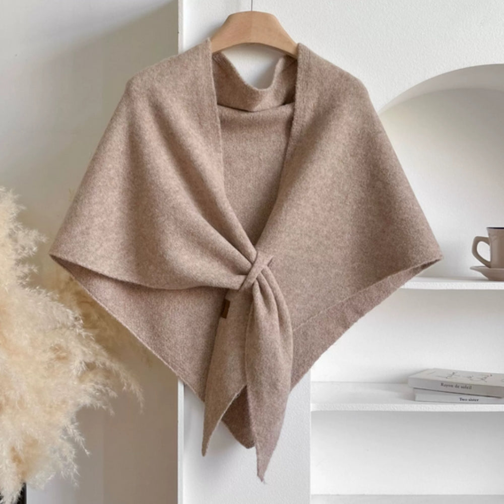 Lightweight Microfiber Knit Triangle Shawl Cape (Machine Washable)