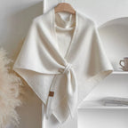 Lightweight Microfiber Knit Triangle Shawl Cape (Machine Washable)