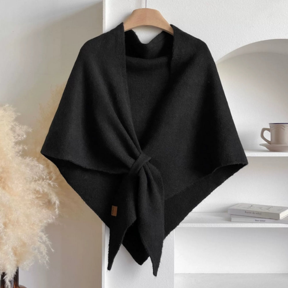 Lightweight Microfiber Knit Triangle Shawl Cape (Machine Washable)