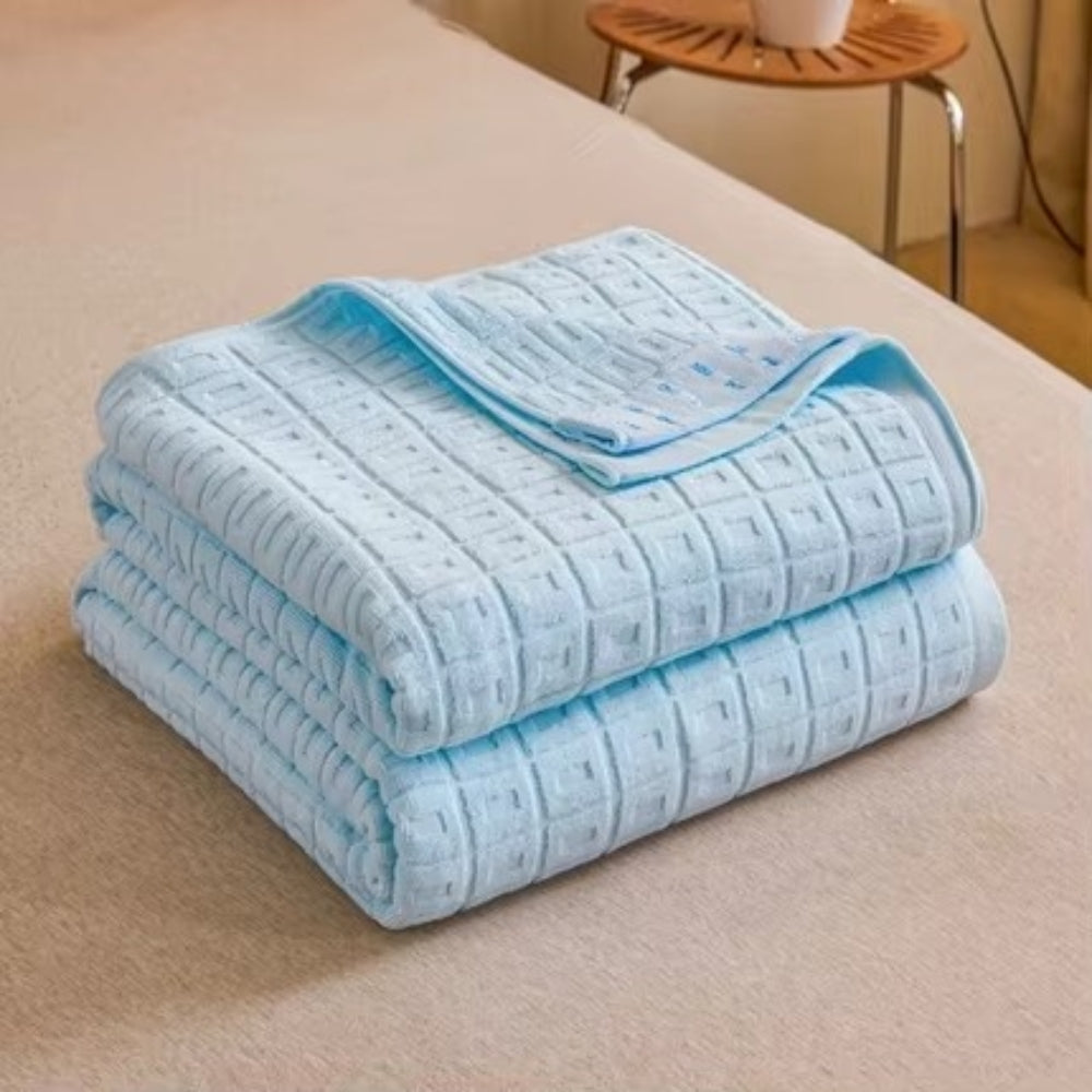 Lightweight Quick-Dry Waffle Cotton Blanket (All-Season)