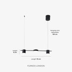 Linear LED Pendant Light Adjustable Height Three-Color Dimmable