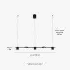 Linear LED Pendant Light Adjustable Height Three-Color Dimmable