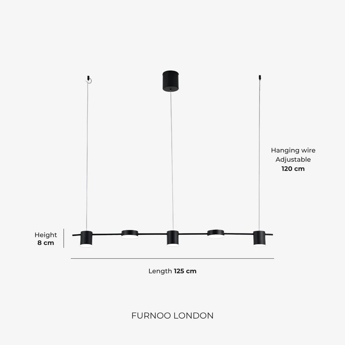 Linear LED Pendant Light Adjustable Height Three-Color Dimmable