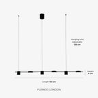 Linear LED Pendant Light Adjustable Height Three-Color Dimmable