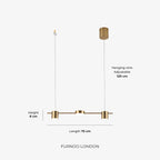 Linear LED Pendant Light Adjustable Height Three-Color Dimmable