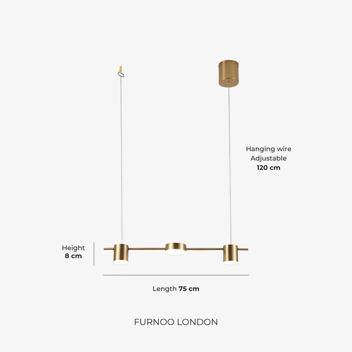 Linear LED Pendant Light Adjustable Height Three-Color Dimmable
