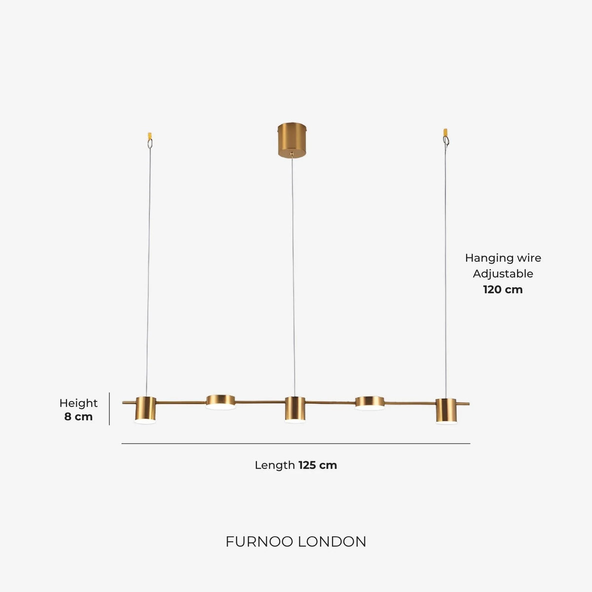 Linear LED Pendant Light Adjustable Height Three-Color Dimmable