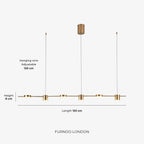 Linear LED Pendant Light Adjustable Height Three-Color Dimmable