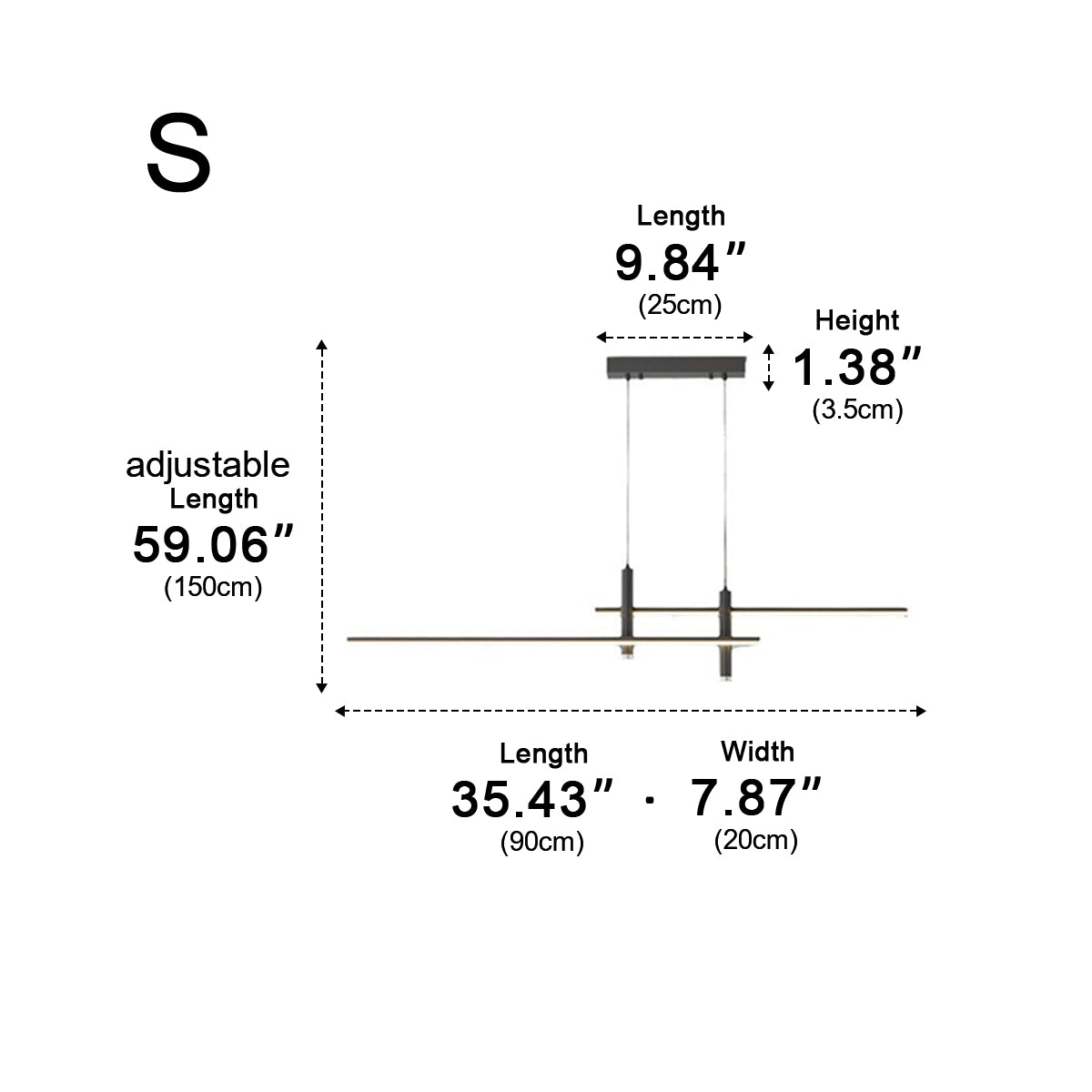 Linear Pendant Light Slim Integrated LED Dimmable