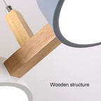 Linear Pendant Light Solid Wood Beam Staggered Metal Shades