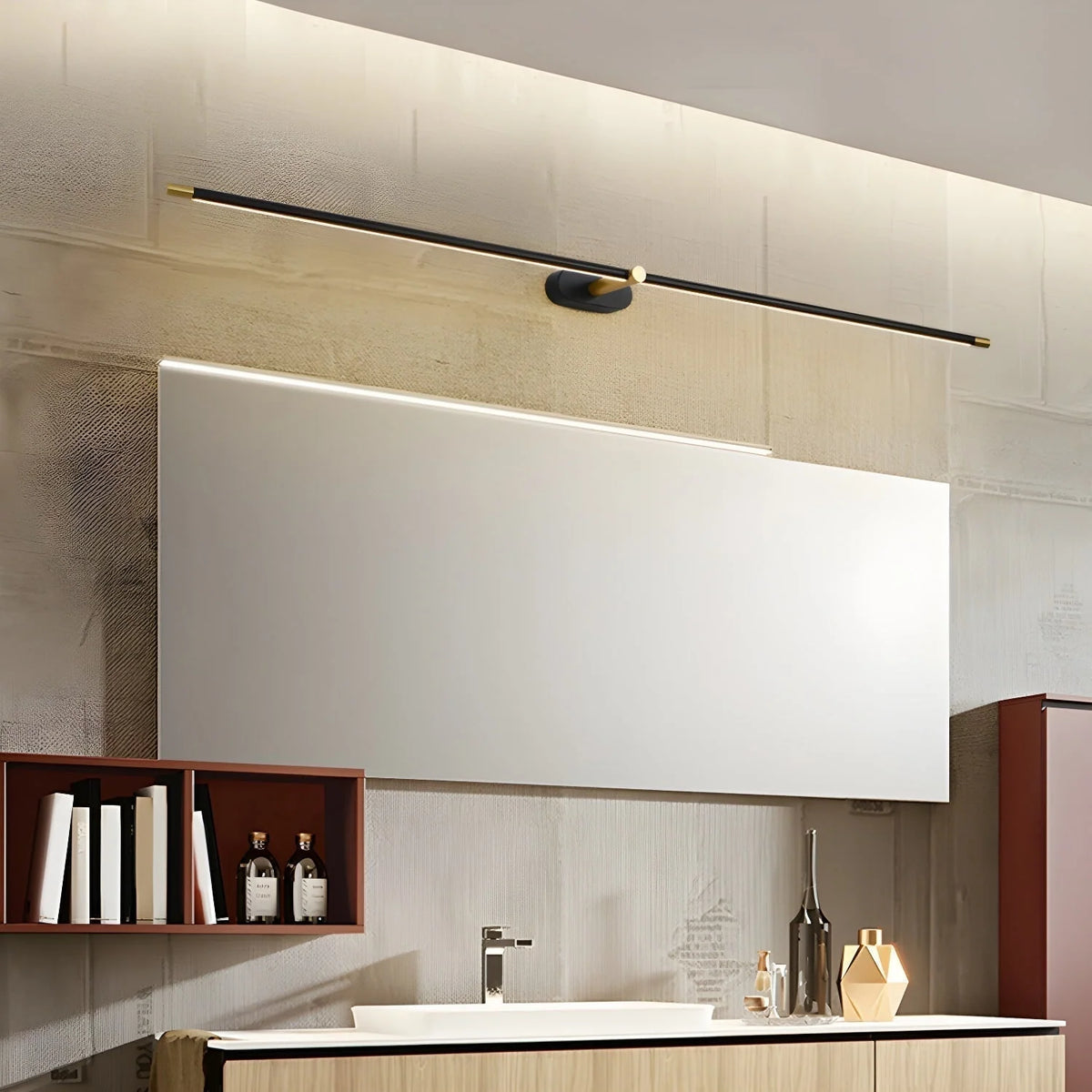 Linear Wall Sconce Battery-Powered Pivoting Warm White LED