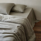 Linen Bedding Set Washed Breathable Concealed Zipper