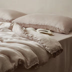 Linen Bedding Set Washed Breathable Concealed Zipper