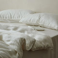 Linen Bedding Set Washed Breathable Concealed Zipper