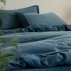 Linen Blend Bedding Set Stonewashed Reversible