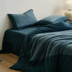 Linen Blend Bedding Set Stonewashed Reversible