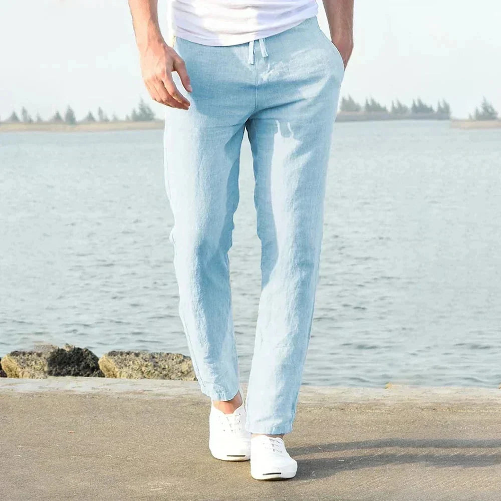 Linen Pants Breathable Lightweight Relaxed Fit