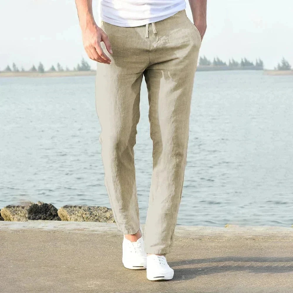 Linen Pants Breathable Lightweight Relaxed Fit