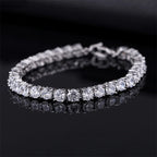 Link Bracelet Geometric Zirconia Adjustable Fit