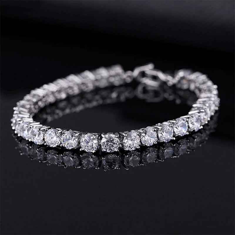 Link Bracelet Geometric Zirconia Adjustable Fit