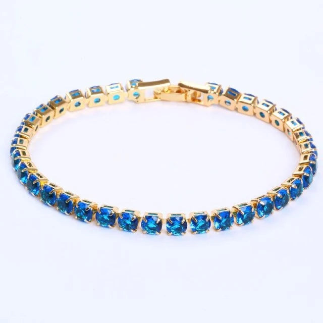 Link Bracelet Geometric Zirconia Adjustable Fit