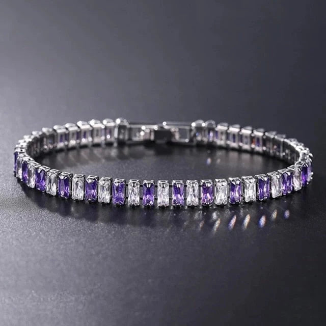 Link Bracelet Geometric Zirconia Adjustable Fit