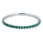 Link Bracelet Geometric Zirconia Adjustable Fit