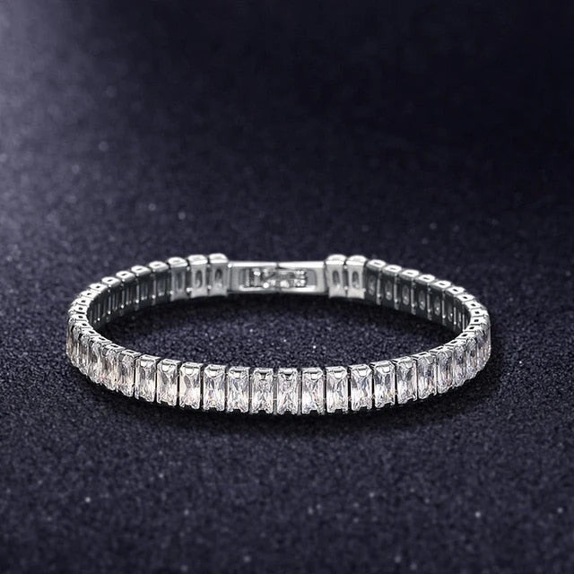 Link Bracelet Geometric Zirconia Adjustable Fit