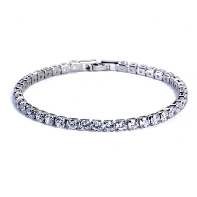 Link Bracelet Geometric Zirconia Adjustable Fit