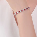 Link Bracelet Geometric Zirconia Adjustable Fit