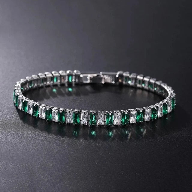 Link Bracelet Geometric Zirconia Adjustable Fit