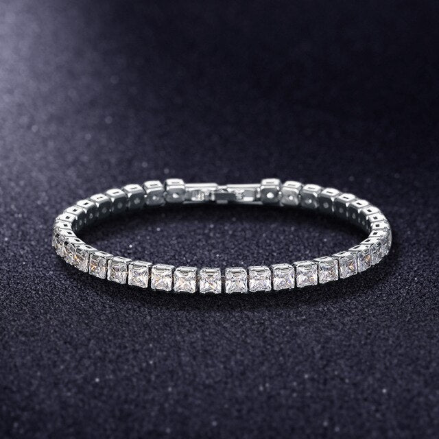 Link Bracelet Geometric Zirconia Adjustable Fit