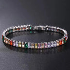 Link Bracelet Geometric Zirconia Adjustable Fit