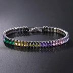 Link Bracelet Geometric Zirconia Adjustable Fit