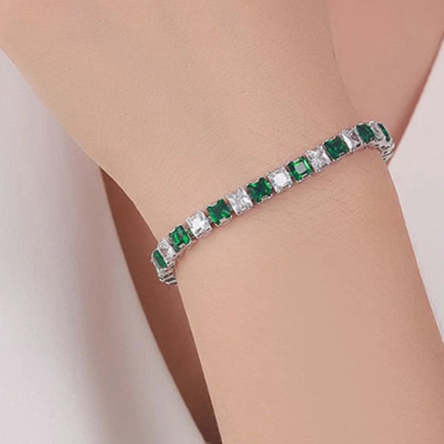 Link Bracelet Geometric Zirconia Adjustable Fit