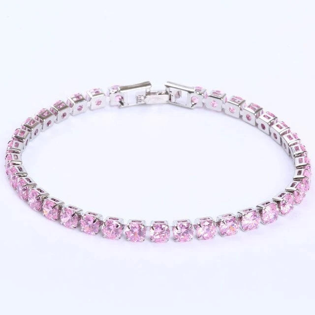 Link Bracelet Geometric Zirconia Adjustable Fit