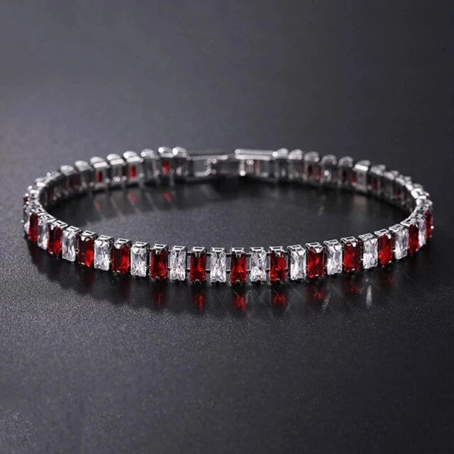 Link Bracelet Geometric Zirconia Adjustable Fit