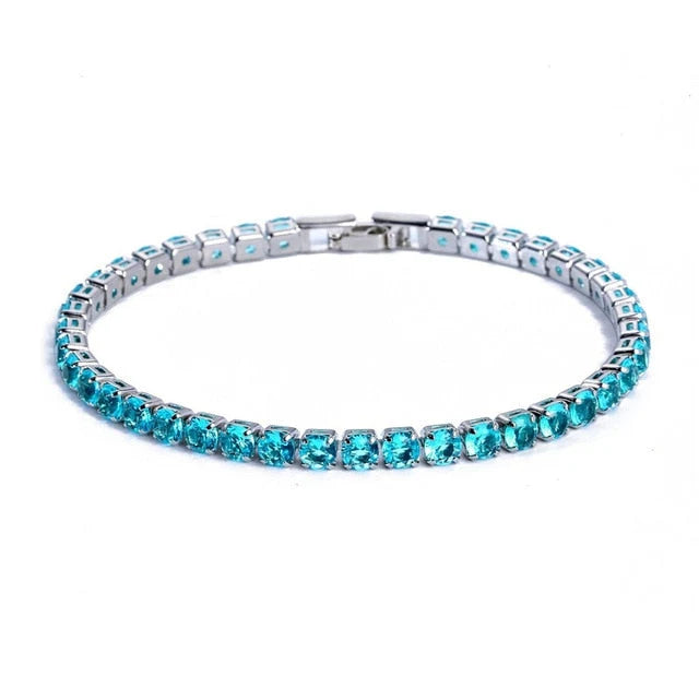 Link Bracelet Geometric Zirconia Adjustable Fit