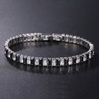 Link Bracelet Geometric Zirconia Adjustable Fit