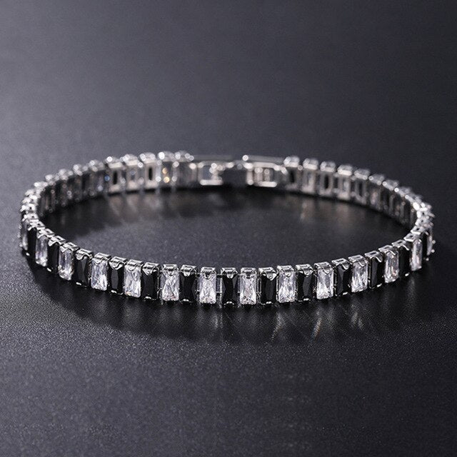 Link Bracelet Geometric Zirconia Adjustable Fit
