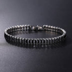 Link Bracelet Geometric Zirconia Adjustable Fit