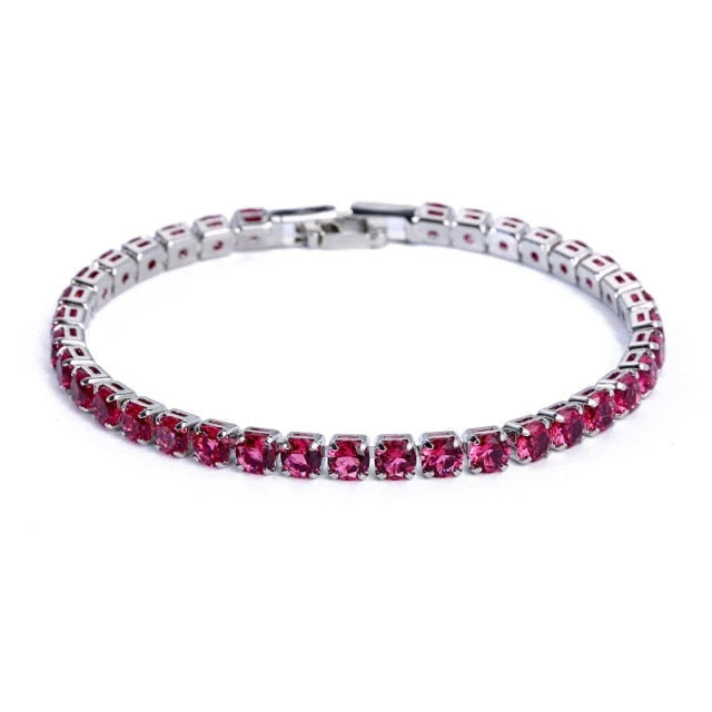 Link Bracelet Geometric Zirconia Adjustable Fit