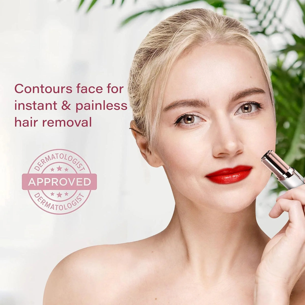 Lip & Chin Trimmer Lipstick-Style Painless Stainless Steel Blade