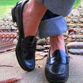 Loafers Slip-On Low Heel Round Toe