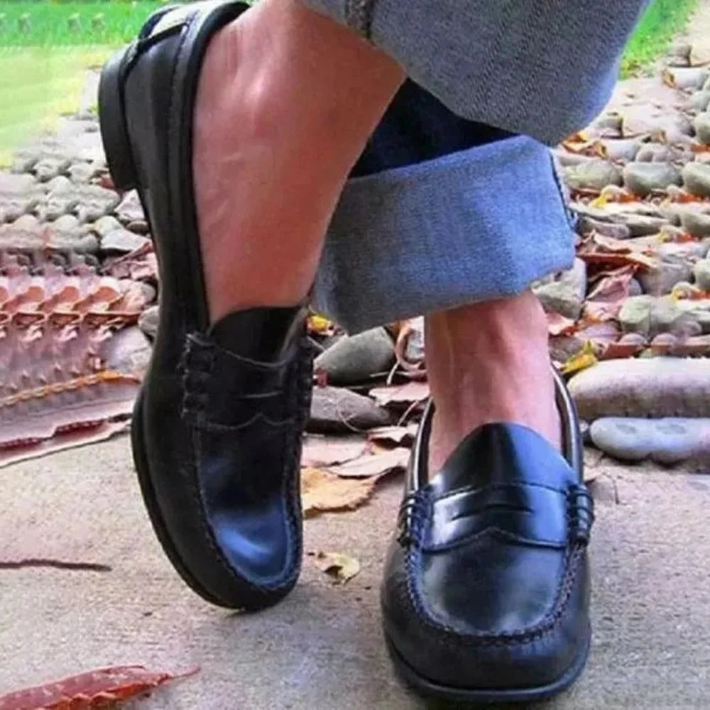 Loafers Slip-On Low Heel Round Toe