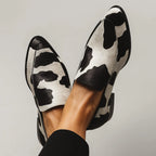 Loafers Slip-On Pointed Toe Cow Print