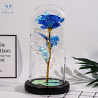 Long-Lasting LED-Lit Preserved Rose Display (Glass Dome)